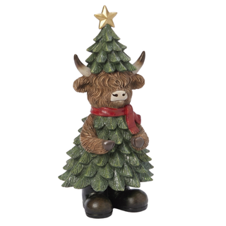 Pre-Order Holiday Christmas Highland Cow Tree with Leaves 2868490