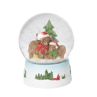 Holiday Highland Cow Dual Cows Water Globe 2864890