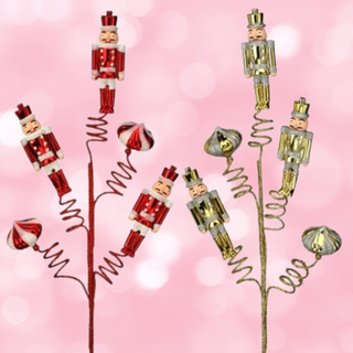 Triple Nutcracker Ornament Spray Tree Pick MTX75926