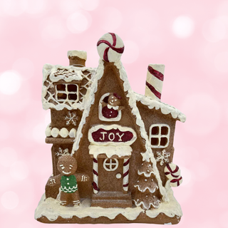 Resin Brown Light Up Gingerbread House TC01140