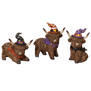 Pre-Order Halloween Playful Highland Cows with Witch Hats 2797340