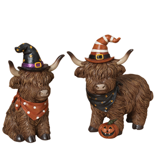 Pre-Order Halloween Highland Cows Set  Witch Hats Pumpkin 2797350