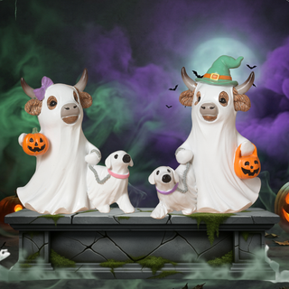 Pre-Order Halloween Highland Cow Ghost walking Dog Set 2865270