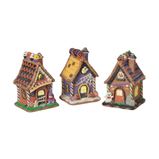 Battery Operated Lighted Clay Dough Halloween Gingerbread House