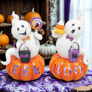 Halloween Eek Boo Trick or Treater Ghost with Lights 55151