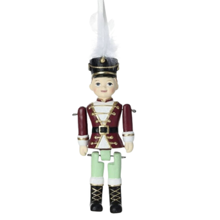 Vintage Toy Nutcracker Soldier Ornament Burgundy Coat MTX73103-B