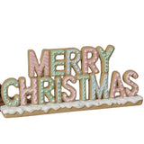 Pre-Order Gerson 10.83" Resin Gingerbread "Merry Christmas" Tabletop Sign 2799290