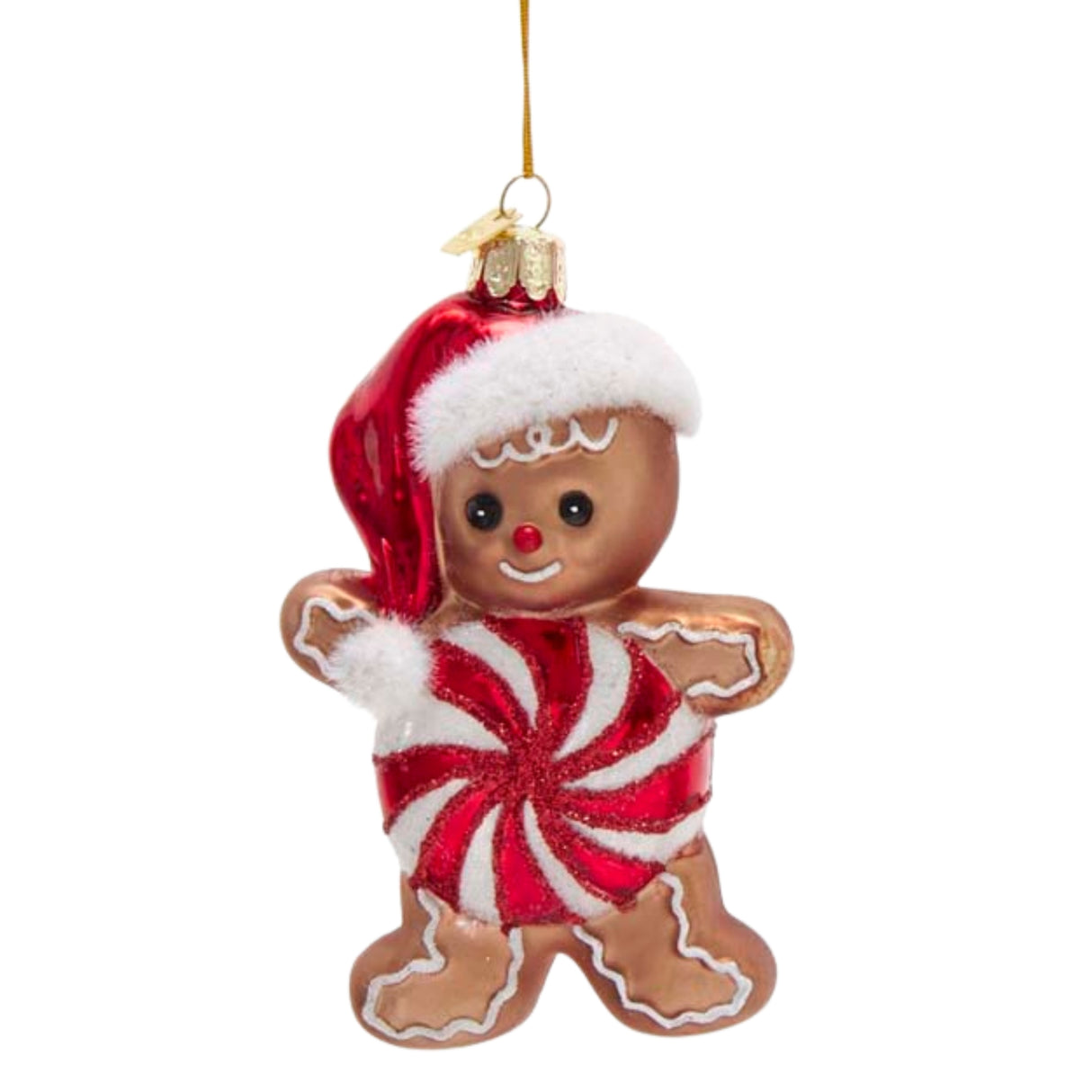 Noble Gems™ Peppermint Gingerbread Glass Ornament  NB1627