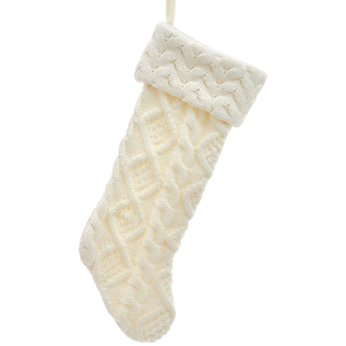 21.5" Red or Ivory Cable Knit Stocking SG0294