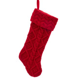 21.5" Red or Ivory Cable Knit Stocking SG0294