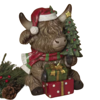 Christmas Highland Cow w Peppermint or Tree Giftbag 2864880