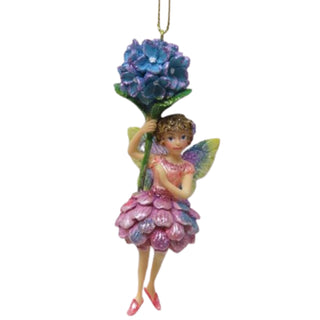 Pre-Order December Diamonds Winter Fairy with Blue Hydrangea Ornament 79-79410 Christmas Gardens