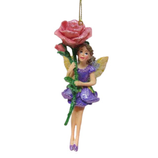Pre-Order December Diamonds Winter Fairy w Rose Ornament 79-79411 Christmas Gardens