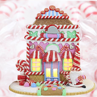 Lighted Gingerbread Gnome Village Sugar Plum Peppermint Candy Shop GBJ0028-C-Jolly Jingles