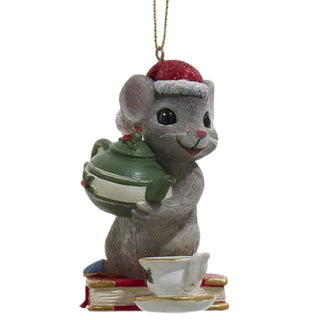 Nostalgic Mouse With Teacup Christmas Holiday Ornament E0964