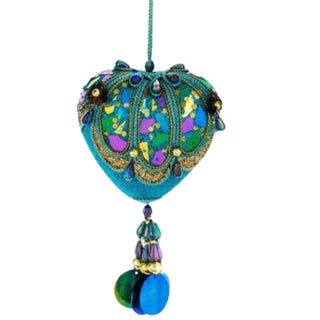 Peacock Heart, Drop and Ball Shaped Ornament Set S4440