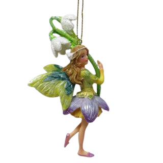 Pre-Order December Diamonds Winter Fairy w Lily Flower Ornament 79-79412