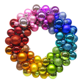 Rainbow Ball Christmas Wreath 79-79176 Rainbow