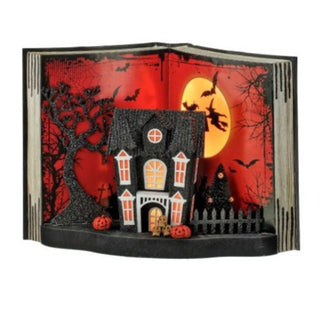 Halloween Spooky Halloween Display Book w/ LED, Timer, Battery