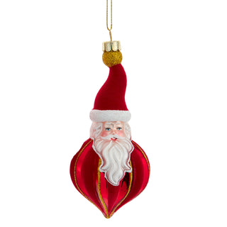 Glass Red & Gold Santa, Snowman Nutcracker Ornament C6434