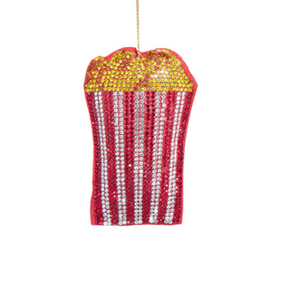 Bedazzled Retro Disco Food Ornaments Hot Dog Hamburger Pizza Popcorn Fries
