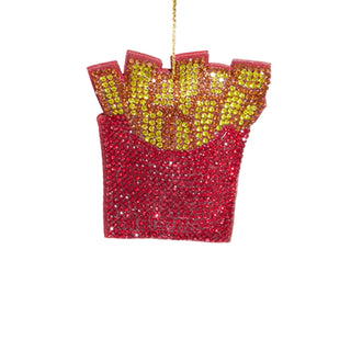 Bedazzled Retro Disco Food Ornaments Hot Dog Hamburger Pizza Popcorn Fries