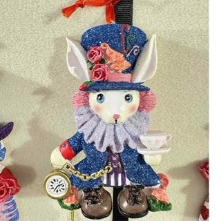 Alice In Wonderland Flat Ornaments Cheshire Mad Hatter Alice Rabbit Queen of Hearts H5906