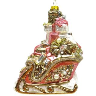 Pink Sleigh w/Gifts Ornament 79-79350