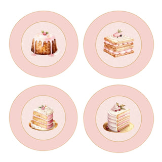 Pink Cake Dessert Plate Set 29-30393 Pink Gingerbread