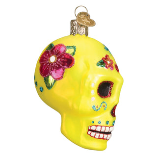 Day Of The Dead Yellow Sugar Skull Ornament 26079
