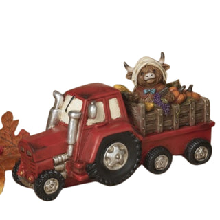 10.2"L Resin Harvest Truck w/ Highland Cow 2797080