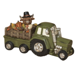 10.2"L Resin Harvest Truck w/ Highland Cow 2797080