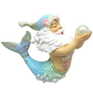 Blue Santa Merman w/Pearl Ornament