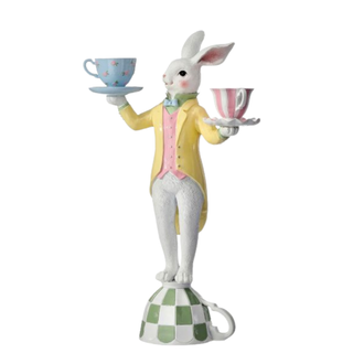 Pre-Order Balancing Easter Dapper Bunny on Teacup MT26632