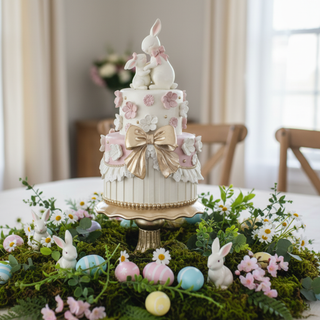 Resin Double Layer Cake w/Bunny MT26073