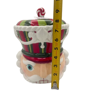 December Diamonds Red / Green Nutcracker Cookie Jar 29-29437