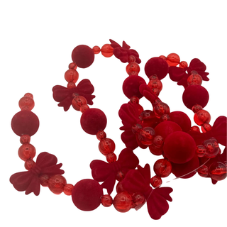 Regency 48" Red Flocked Bow Christmas Garland MTX78261
