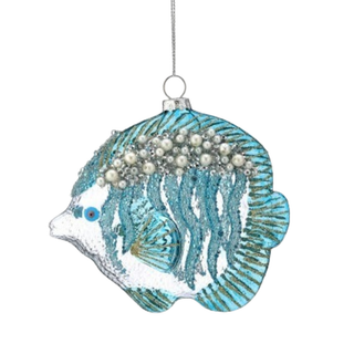 Blue Glass Pearl Angel Fish Ornament MTX78587