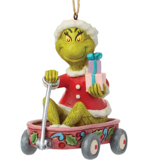 Jim Shore Dr Suess Collection -Grinch in Wagon Ornament 6018965