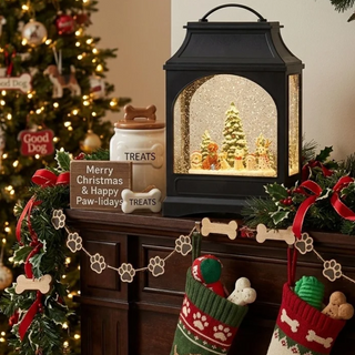 Santa's Best Friend Dog Lighted Water Lantern 4516920