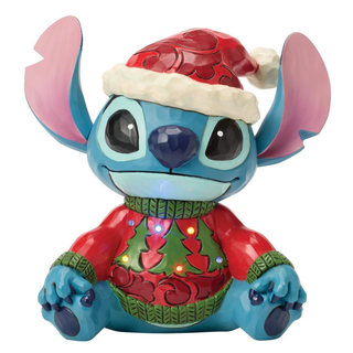 LED Jim Shore Disney Traditions Stitch with Christmas Sweater 6018714