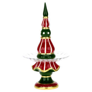 Christmas Tree Glass Finial Plate 73-56108