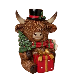 Pre-Order Christmas Highland Cow w Peppermint or Tree Giftbag 2864880