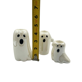 Halloween Iridescent Tapered Ghost Candle Holder Set TH01681