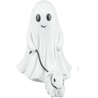 Halloween Ghost Dog Walker Figurine Tabletop Set