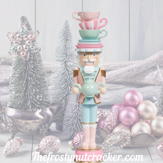 PRE-ORDER Pastel Teapot Cups & Saucer Hat Nutcracker  64-55966