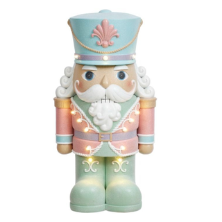 Pastel Nutcracker Soldier with Lights, 18.5 inches