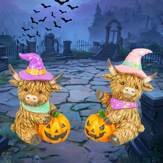 Pre-Order Halloween Highland Cow Witchy Pastel Set 56045