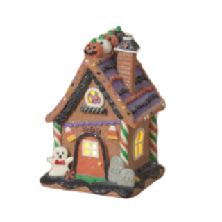 Battery Operated Lighted Clay Dough Halloween Gingerbread House