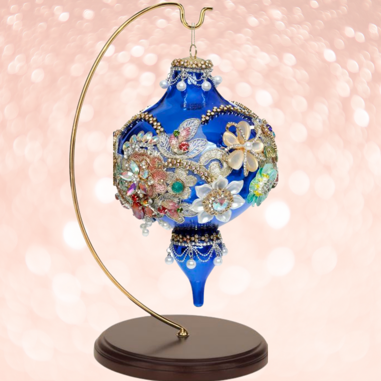 King's Jewel Fancy Finial Ornament Blue